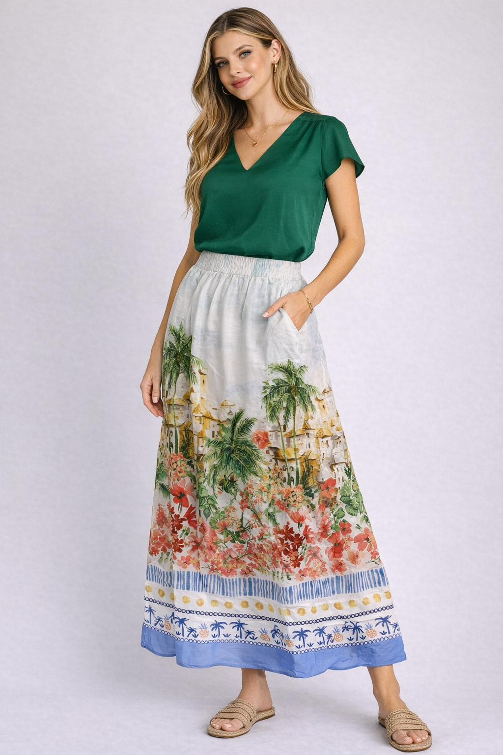 Blue Multi Ailani Skirt