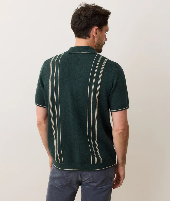 Green Gables/Cream Varsity Sweater Button Down