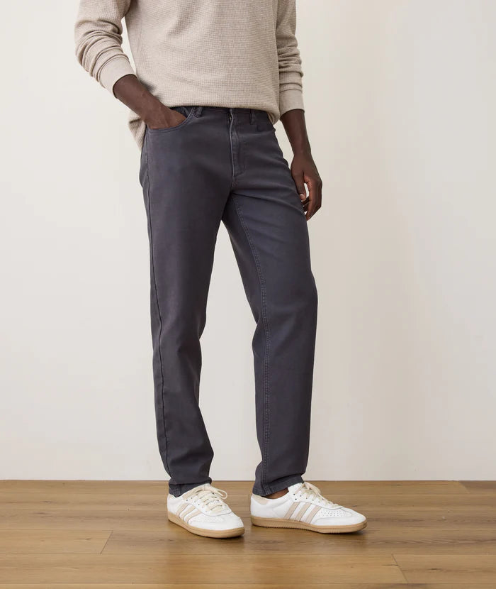 Faded Navy 5 Pocket Stretch Terry Pant - Slim Straight