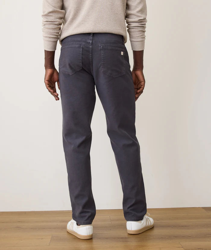 Faded Navy 5 Pocket Stretch Terry Pant - Slim Straight