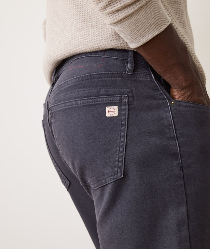 Faded Navy 5 Pocket Stretch Terry Pant - Slim Straight