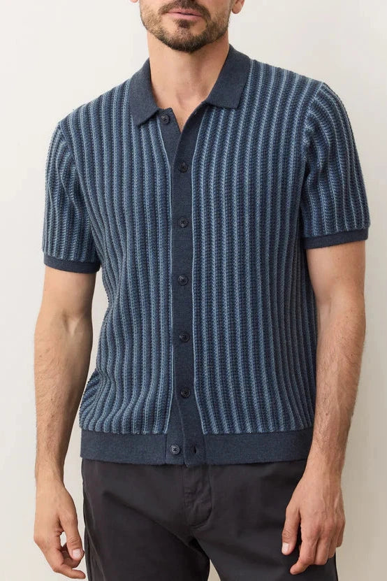Navy Graham Sweater Button Down