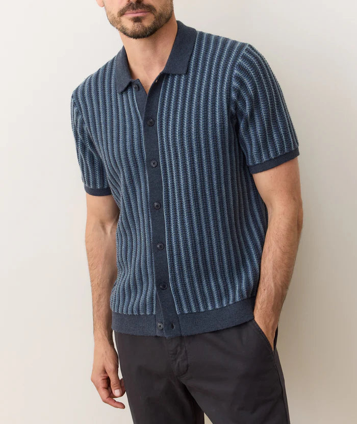 Navy Graham Sweater Button Down
