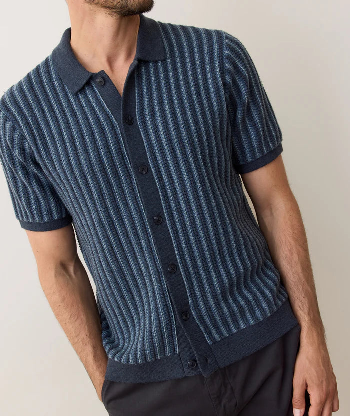 Navy Graham Sweater Button Down