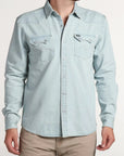 Garth Light Wash Dust Up Denim Snapshirt