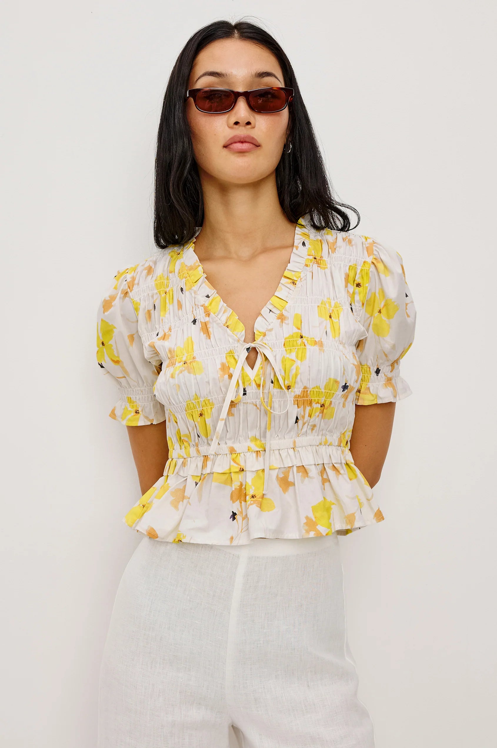 Tossed Daffodils Fontaine Blouse