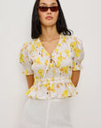 Tossed Daffodils Fontaine Blouse
