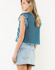 Navy Floral Top