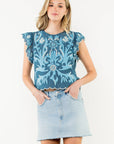 Navy Floral Top