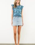 Navy Floral Top