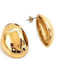 Gold Estafane Oval Statement Stud Earring