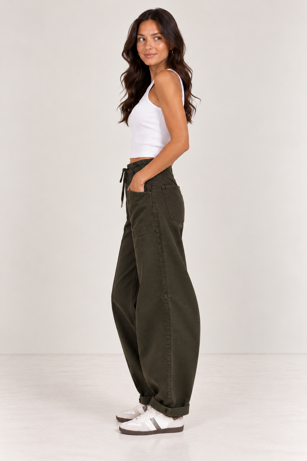 Fern Villa Drawstring Barrel Pant