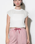 White Natalie Sheer Bubble Sweater Top