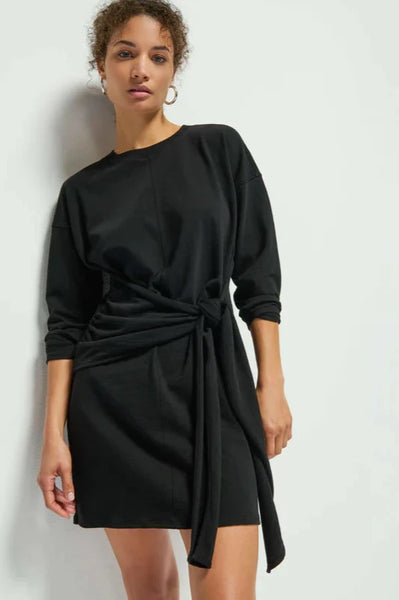 Jet Black Gloria Wrap Front Dress