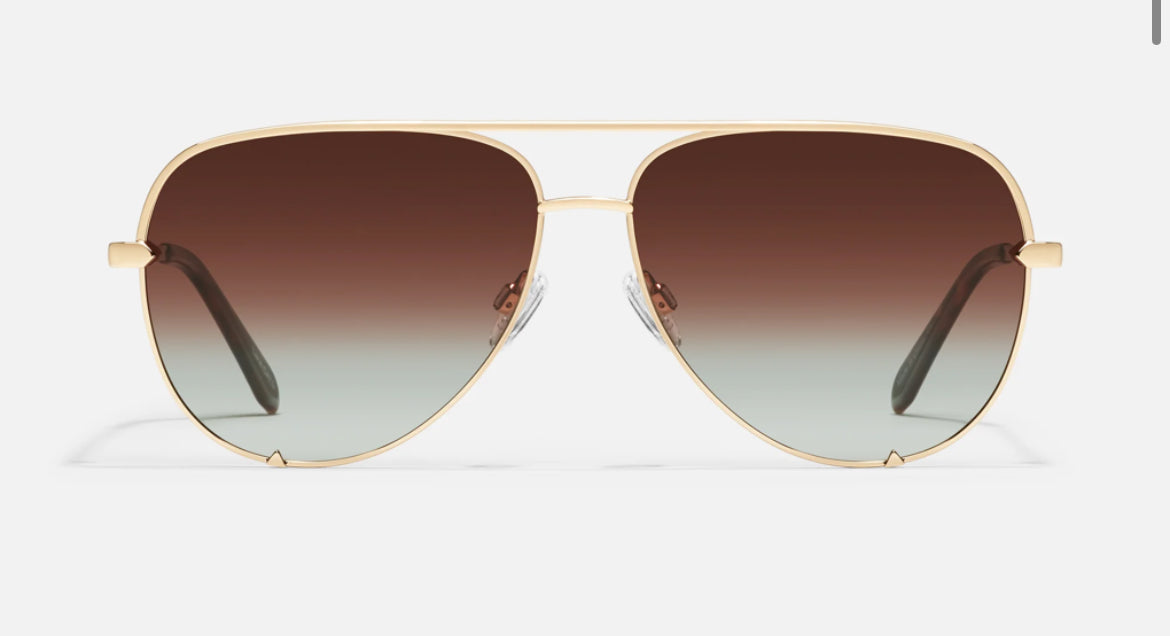 Gold &amp; Brown High Key Mini Sunglasses