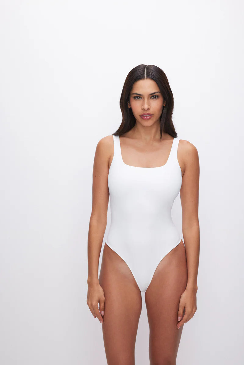 White Scuba Modern Tank Bodysuit