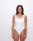 White Scuba Modern Tank Bodysuit