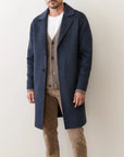 Navy Heather Irving Wool Longline Coat