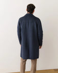 Navy Heather Irving Wool Longline Coat