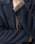 Navy Heather Irving Wool Longline Coat
