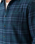 Green & Navy Plaid Tahoe Flannel Shirt