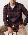 Navy & Burgundy Plaid Tahoe Flannel Shirt