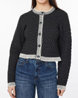 Heathered Black V-Neck Cropped Cardi