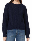 Dark Navy Pointelle Sweater