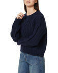 Dark Navy Pointelle Sweater
