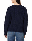 Dark Navy Pointelle Sweater