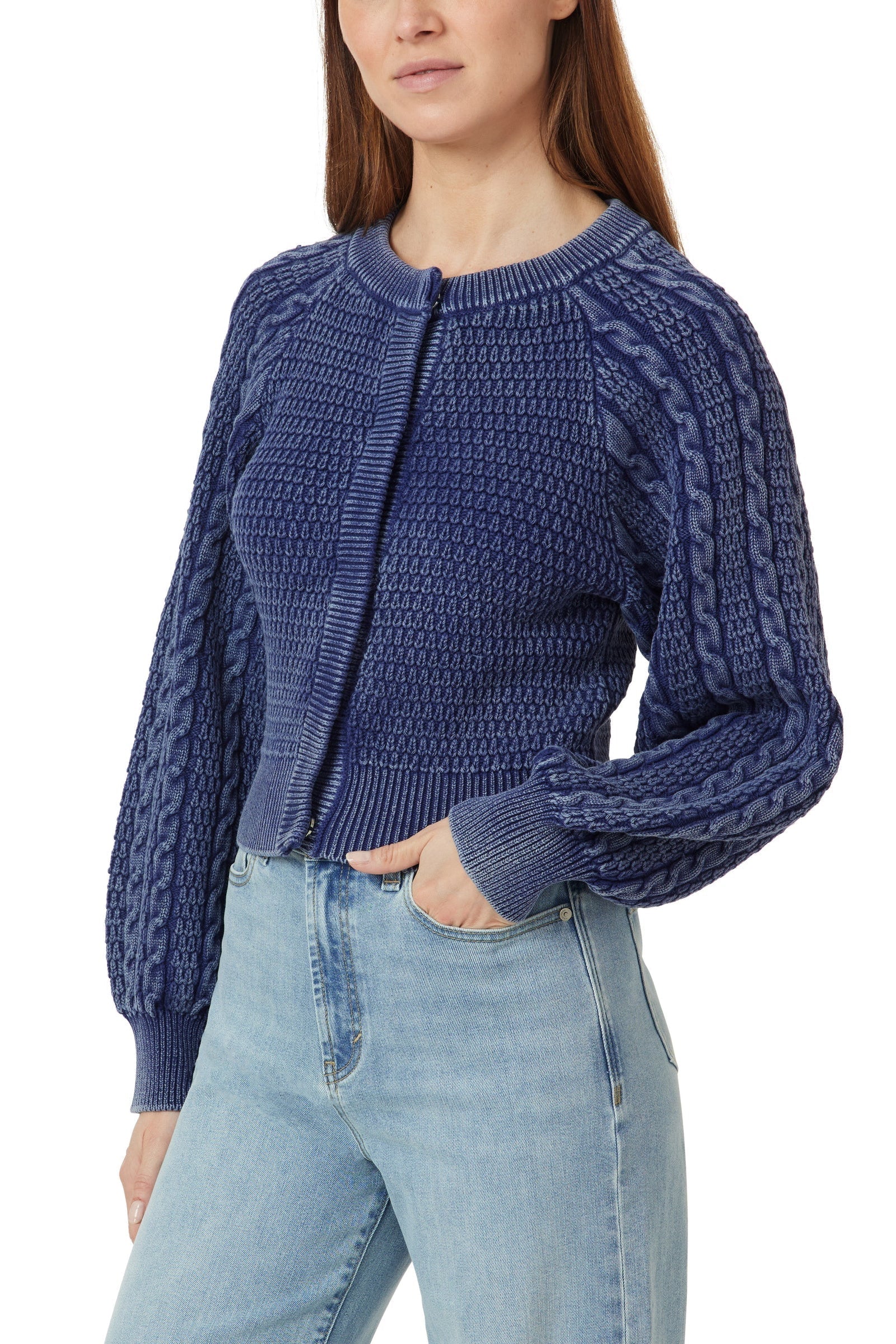 Indigo Blue Cableknit Cardigan