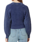 Indigo Blue Cableknit Cardigan