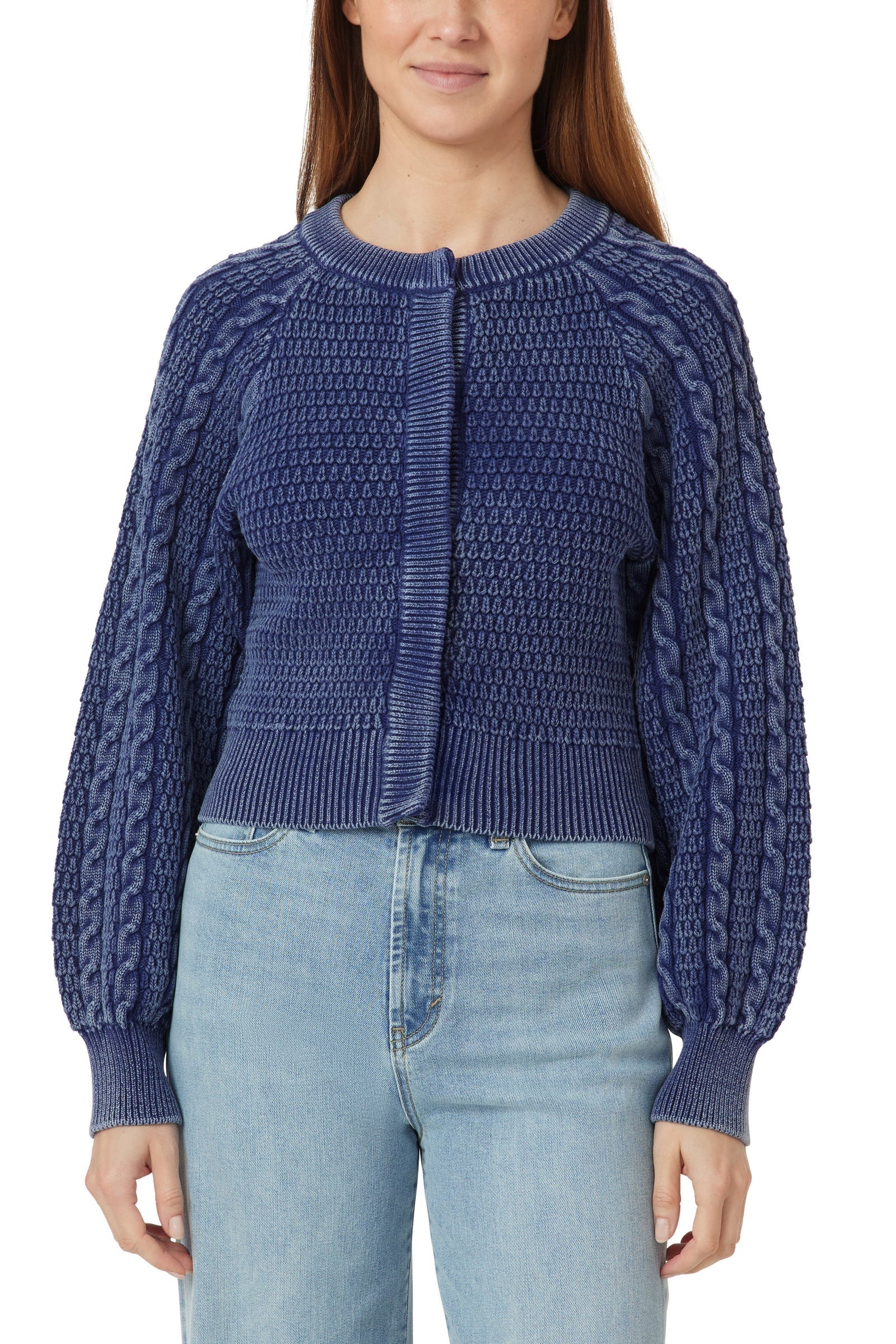 Indigo Blue Cableknit Cardigan