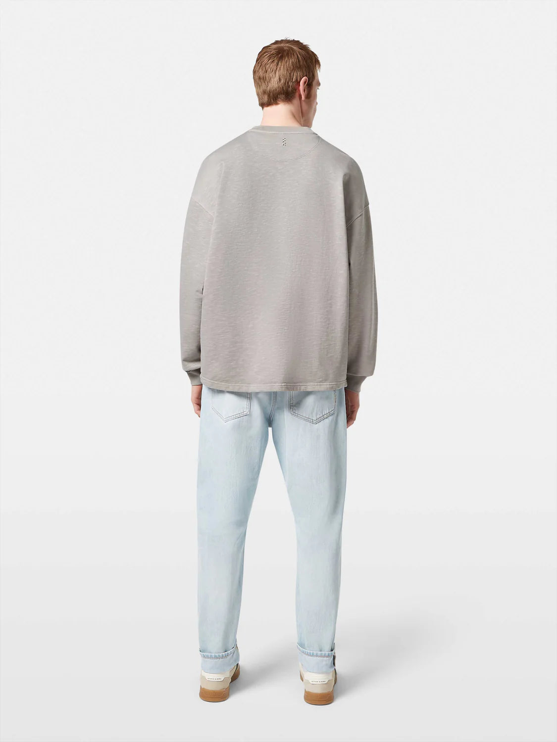 Highway Grey Seasonal Core Loose Fit 3 Crosses Garment-Dye Sweatshirt