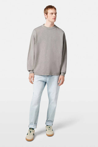 Highway Grey Seasonal Core Loose Fit 3 Crosses Garment-Dye Sweatshirt