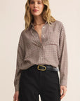 Chocolate Cherry River Plaid Button Up