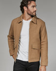 Tan Boucle Zip Jacket