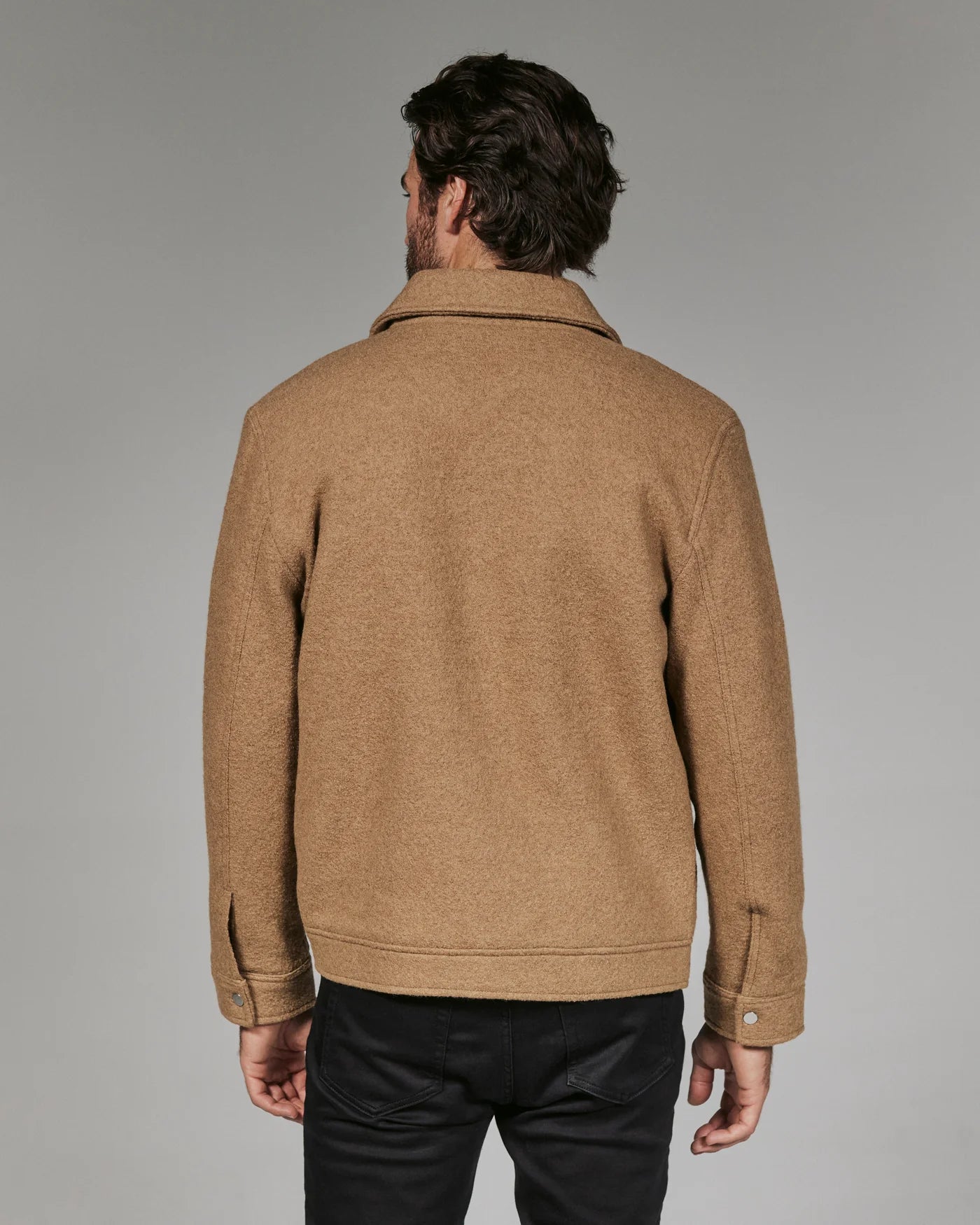 Tan Boucle Zip Jacket