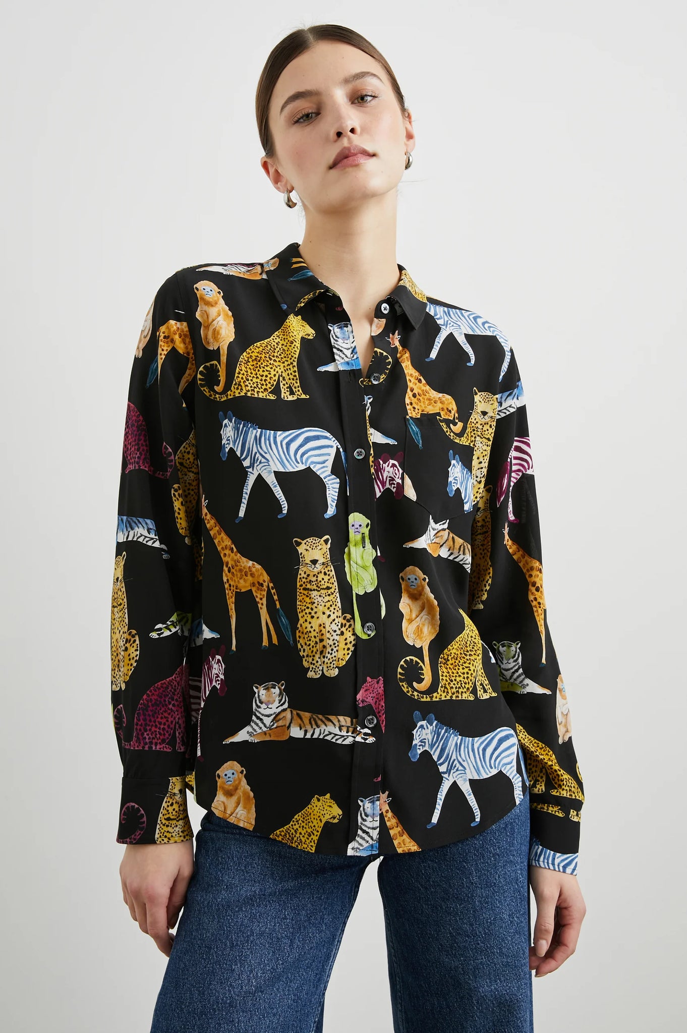 Illustrated Animals Kate Button Top