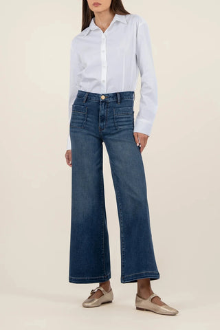 Dandle Meg High Rise Wide Leg Patch Jean