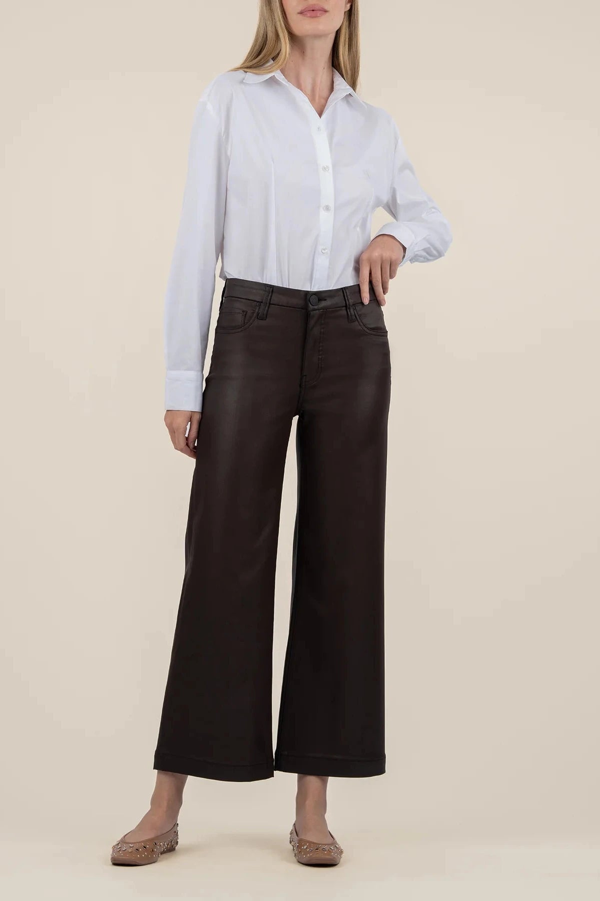 Chocolate Meg High Rise Wide Leg Denim