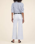 Optic White Meg High Rise Front Pin Tuck Wide Hem Jeans