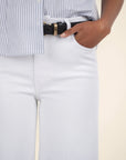 Optic White Meg High Rise Front Pin Tuck Wide Hem Jeans