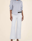 Optic White Meg High Rise Front Pin Tuck Wide Hem Jeans