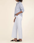 Optic White Meg High Rise Front Pin Tuck Wide Hem Jeans