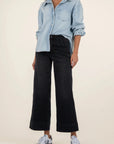 Black Meg High Rise Wide Straight Leg
