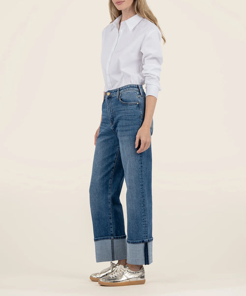 Publicized Sienna High Rise Wide Leg Roll Up Jean