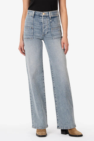 Must Sienna High Rise Wide Leg Roll Up Jean