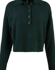 Forest Green Lilia Button Front Sweater