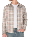 Khaki/Rust Mlt Men's L/S Button Up Shirt